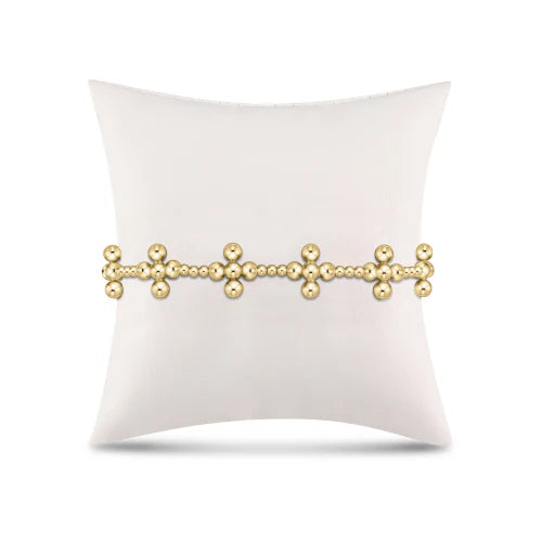 Enewton Signature Cross Sincerity Gold Pattern 2.5mm Bead Bracelet Signature Gold Charm 4mm Bead