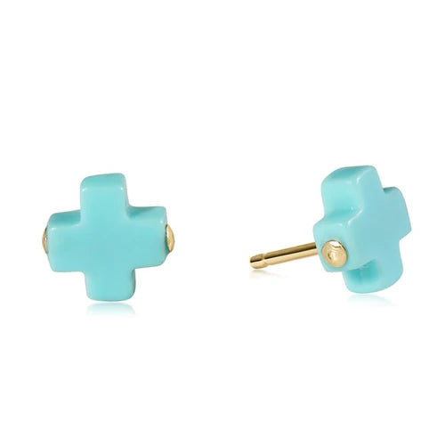 Enewton Signature Cross Stud Turquoise