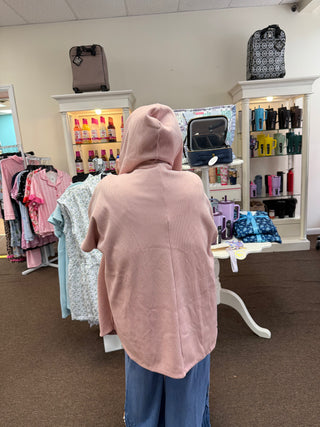 Gracefully Layered Hoodie Poncho