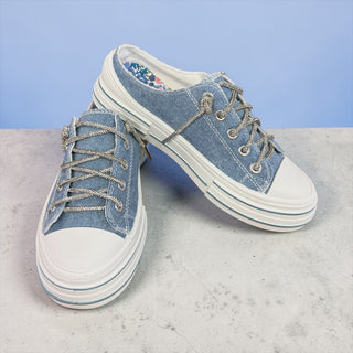 Blue Slip On Sneakers
