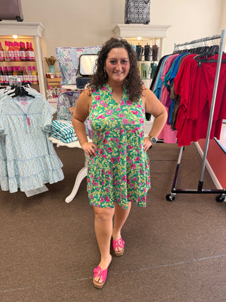 Dear Scarlett Lizzy Kelly Green Tiered Dress