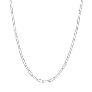 Paperclip Necklace Chain 18" Silver
