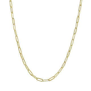 Paperclip Necklace Chain 18" Gold