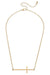 Carmi Delicate Cross Necklace worn Gold
