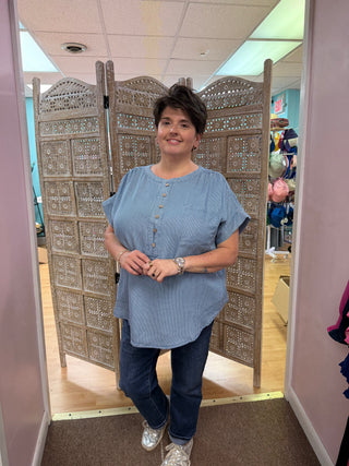 Chambray Henley Top