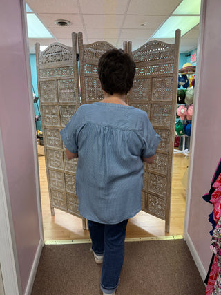 Chambray Henley Top