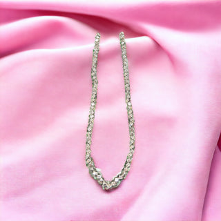 24" Silver Faceted Bead Stretch Necklace