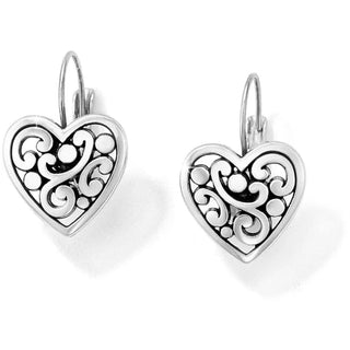 Silver Contempo Heart Lvrbk Earring