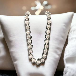 18" Large Silver Bead Necklace