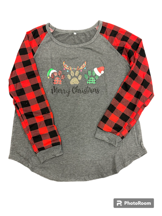 Merry Christmas Paw Print Shirt