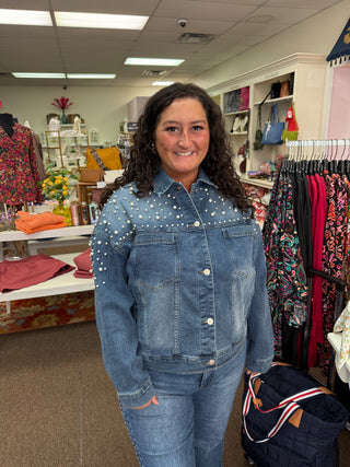 Pearls of Love Denim Jacket