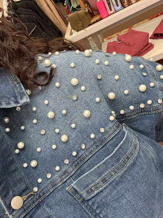 Pearls of Love Denim Jacket