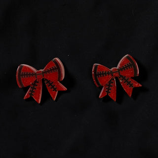 Red/Black Bow Earring