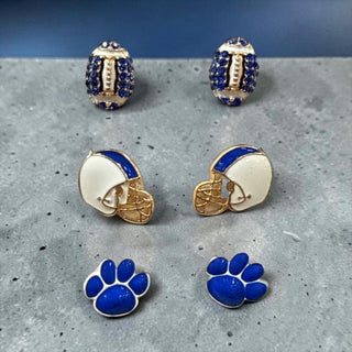 Blue White 3pk Gameday Earring