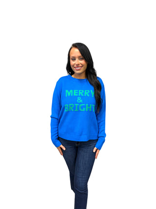 Merry & Bright Royal Blue Sweater
