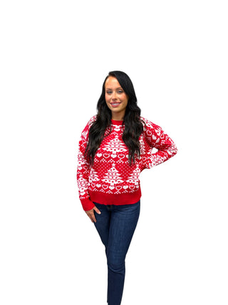 Dear Scarlett Red Tree Sweater