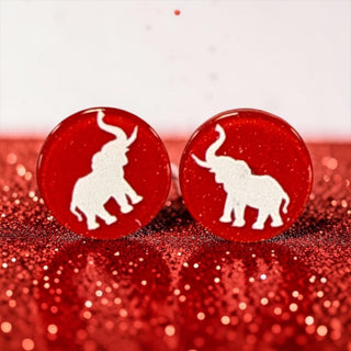 Red Elephant Post Earring