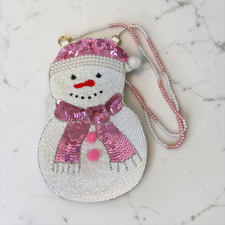 Snowman Sequin Crossbody