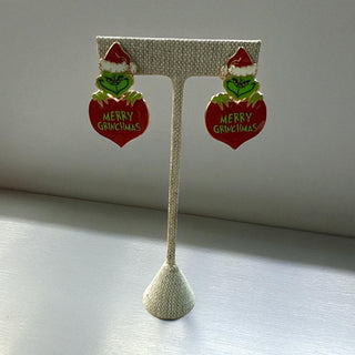 Grinch Merry Christmas Earring