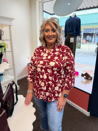Dear Scarlett Liz Lane Top Burgundy