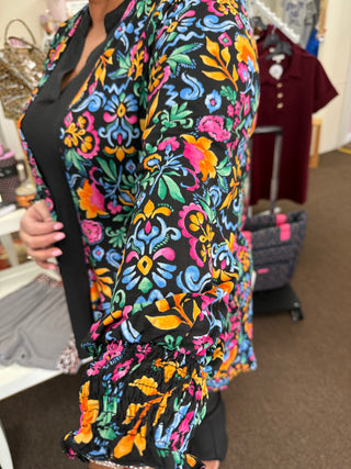 Dear Scarlett Black Multi Cardi