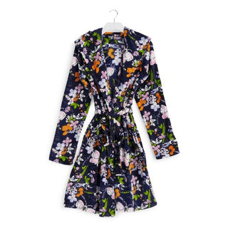 Lightweight Fleece Robe Bloom Boom Navy