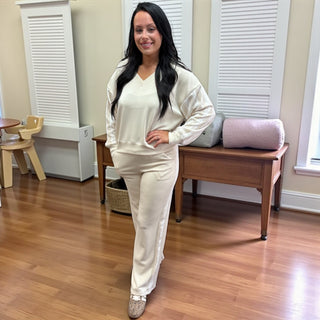 Cream Straight Leg Pants