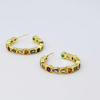 Rainbow Gem Bliss Hoop