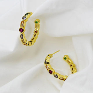 Rainbow Gem Bliss Hoop