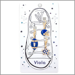 Blue/White Football, Helmet & Star Charms for Shoes, Bags, etc