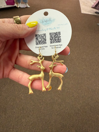 Gold Deer Earrings