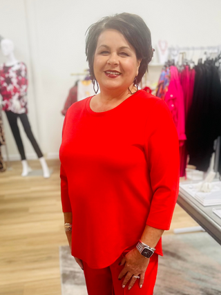 Zofi 3/4 Sleeve Top Red