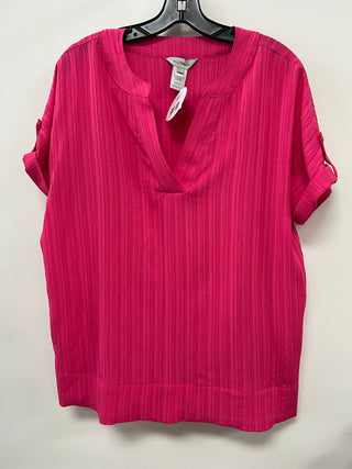 M24105 CUFFED TAB S/S/ DOLMAN TOP BRIGHT PINK