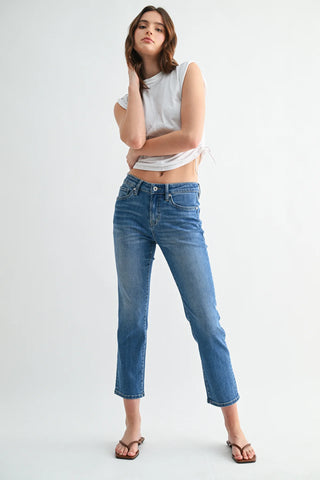 Mica Mid-Rise Straight Crop Jean