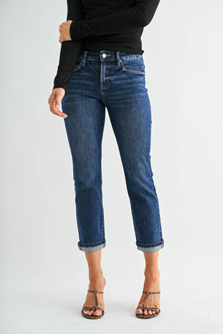Mica Mid-Rise Straight Crop Jeans