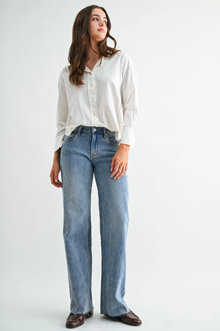 Mica Mid Rise Stripe Jeans