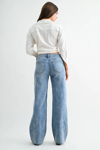 Mica Mid Rise Stripe Jeans
