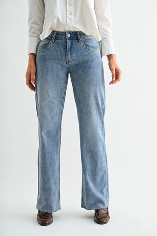 Mica Mid Rise Stripe Jeans