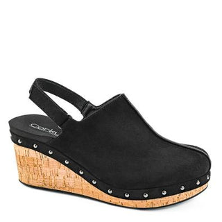 Corkys Make 'Em Blush Black Faux Suede