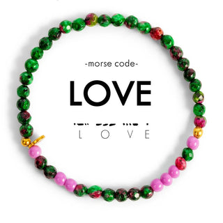 Love Bright Lilac & Zoisite Morse Code Bracelet