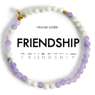 Friendship Lavender Quartz & Howlite Morse Code Bracelet