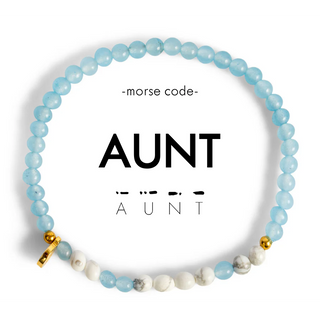 Aunt Cloudy Blue & Howlite Morse Code Bracelet