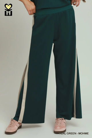 Off Duty Straight Leg Teal Pants