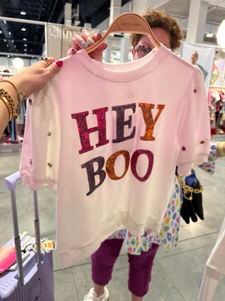 Glam Hey Boo Puff Sleeve Tee
