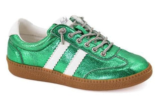 Corkys Heads Up Green Metallic Sneakers