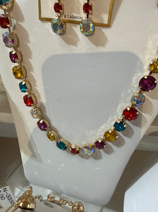 Multi Crystal Stone Necklace