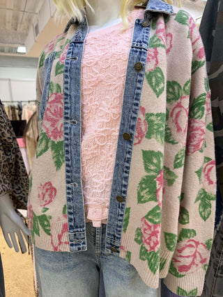 Rose & Denim Cardigan