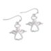Silver Angel Earrings With Pearls