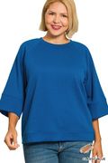 It All Started Classic Blue Curvy Top