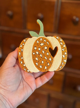 Leopard Pumpkin With Heart Freshie Autumn Bakery